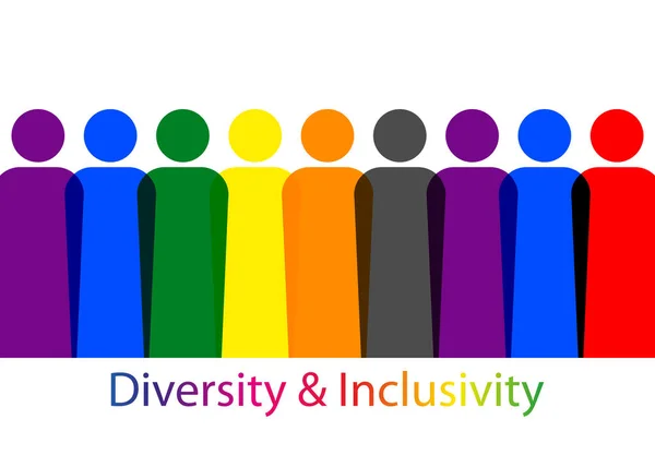 Inclusion Diversité Silhouettes Personnes Ensemble Lgbtq Logo Vectoriel Portrait Personnes — Image vectorielle