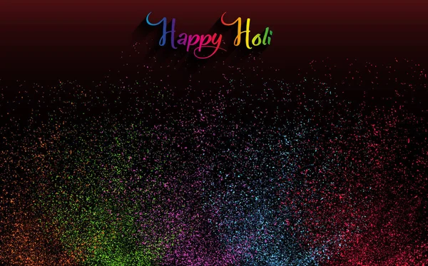 Барвистий Колір Порошку Індійський Фестиваль Листівки Happy Holi Барвистим Візерунком — стоковий вектор