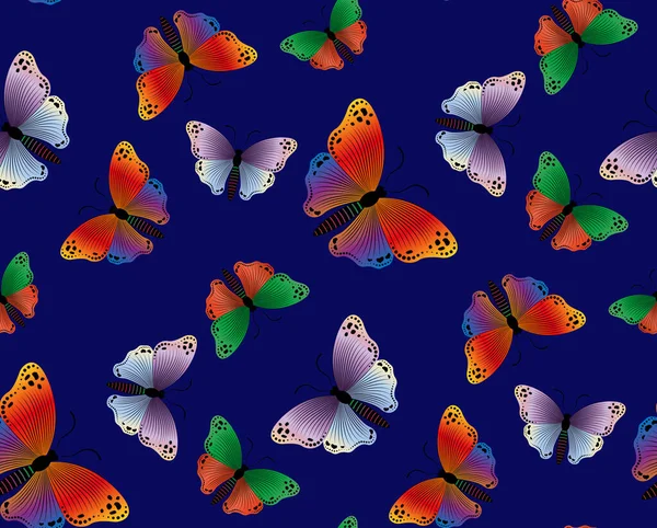Patrón Sin Costuras Con Mariposas Colores Mariposa Adecuado Para Cortinas — Archivo Imágenes Vectoriales