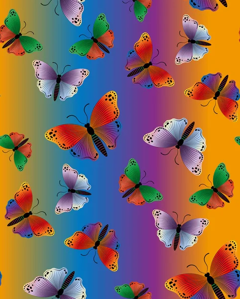Naadloos Patroon Met Kleurrijke Vlinders Vlinder Geschikt Voor Gordijnen Behang — Stockvector