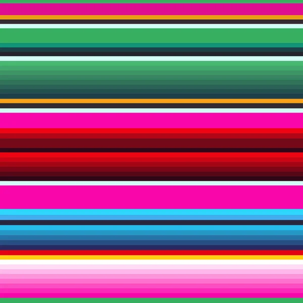 メキシコのブランケットストライプベクトルパターン カラフルなストライプのシンコ マヨパーティーの装飾や民族メキシコのファブリックパターンの背景 Serapeデザイン鮮やかなカラーテンプレート ベクトルイラスト — ストックベクタ