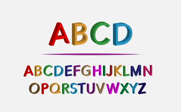 Alphabet Bunten Schriftstil Fun Farbige Buchstaben Design Isoliert Auf Weißem — Stockvektor