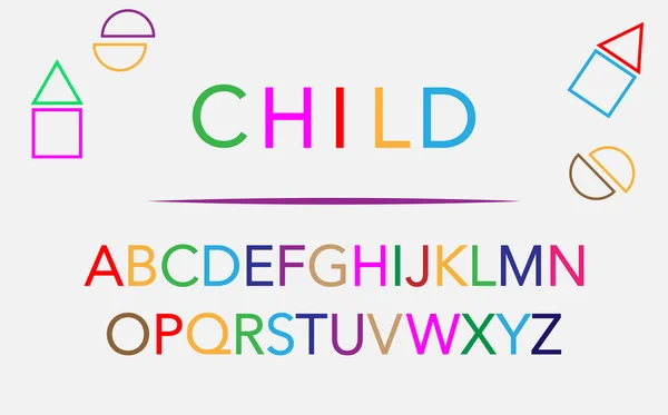 Alphabet Bunte Schriftart Set Fun Farbige Buchstaben Design Isoliert Auf — Stockvektor