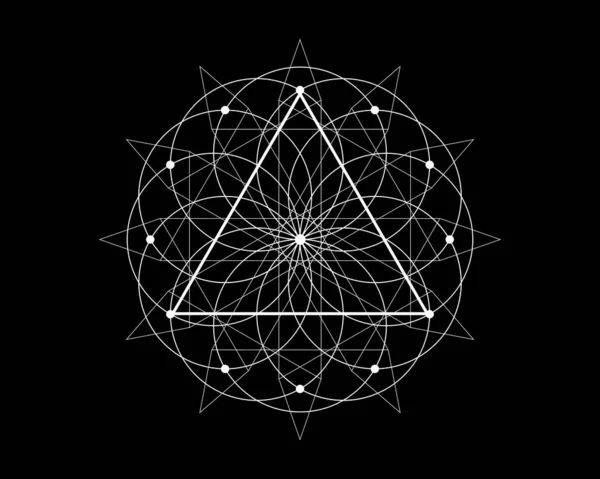 Sacred Geometry Magic Triangle Symbol Third Eye Sign Geometric Mystic — Stock Vector