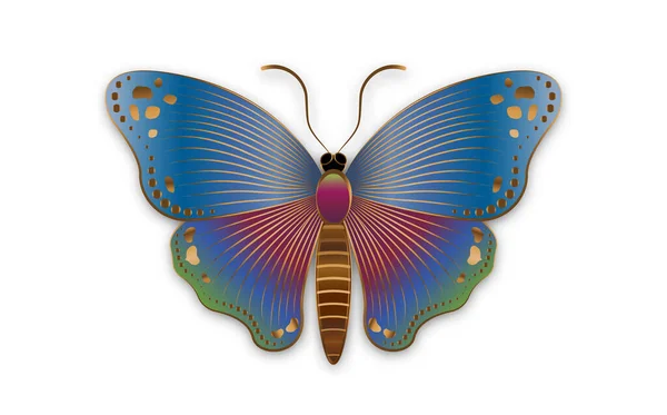 Eslogan Mariposa Decorativa Lujo Dorado Con Ilustración Plantilla Logotipo Mariposa — Archivo Imágenes Vectoriales