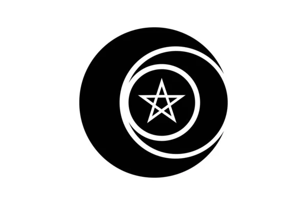 Triple Diosa Wiccan Símbolo Círculo Del Pentáculo Signo Religioso Triple — Vector de stock