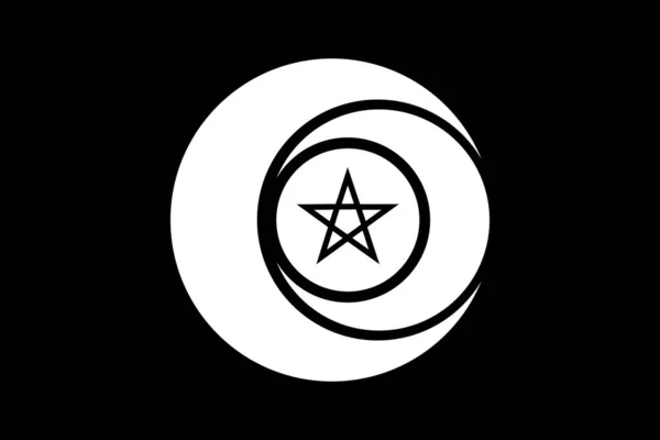 Triple Goddess Wiccan Symbol Pentacle Circle Triple Moon Religious Sign — Stockvector