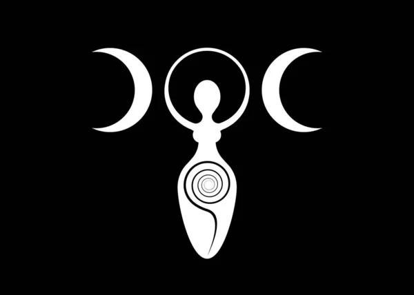 Wiccan Woman Logo 트리플 나선형 다산의 나선형 그리고 재탄생 어머니 — 스톡 벡터