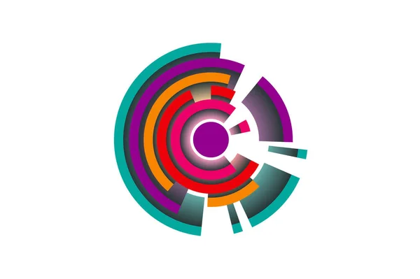 Kręcące Się Okręgi Wektor Logo Streszczenie Kolorowe Koło Wiruje Logo — Wektor stockowy