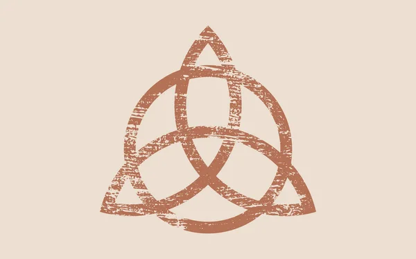 Ancien Triquetra Nœud Trinité Symbole Wiccan Pour Protection Vieux Signe — Image vectorielle