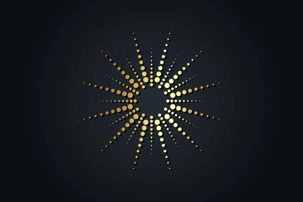 Χρυσές Ακτίνες Ήλιου Golden Sunburst Background Σχεδιασμός Λογότυπου Shiny Halftone — Διανυσματικό Αρχείο