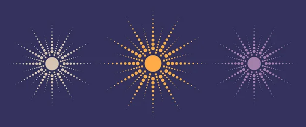 Ακτινογραφίες Συλλογή Σκηνικών Vintage Sunburst Background Σχεδιασμός Λογότυπου Halftone Effect — Διανυσματικό Αρχείο