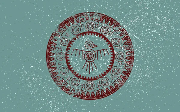 Aztec Bird Frame Sign Isolated Ancient Religion Symbol Vector Maya — Vector de stoc
