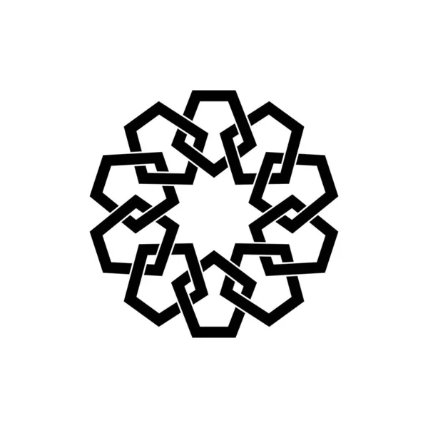 기하학적 문양은 겹쳐진 요소들로 디자인 것이다 이슬람 모티프 아라비아 양식의 — 스톡 벡터