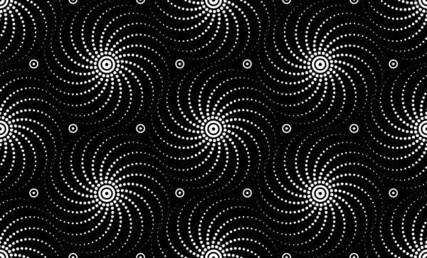 Sömlös Circle Halvton Spiral Mönster Bakgrund Radiella Hastighetslinjer Cirkelform Fyrverkerier — Stock vektor