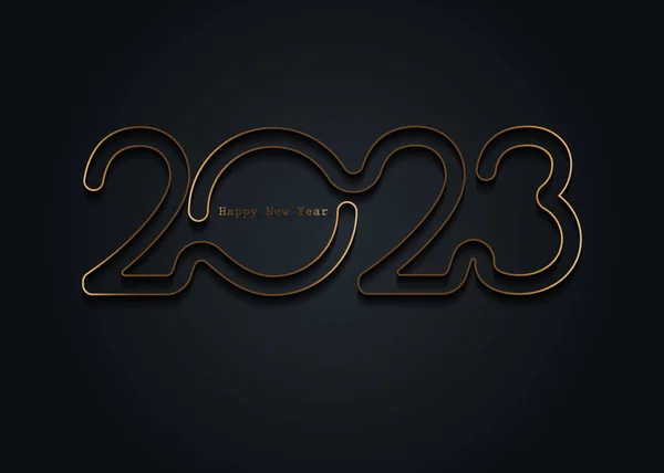 2023 금사인 디자인 인사말 일러스트 초대장 라벨을 디자인검은 배경에 — 스톡 벡터