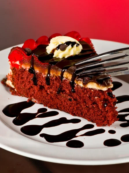 Red Velvet Cake Slice — Stock Photo, Image