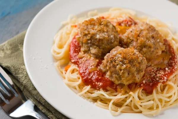 Spagetti och köttbullar — Stockfoto