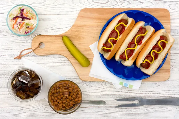 Grilled Hot Dogs Royalty Free Stock Images