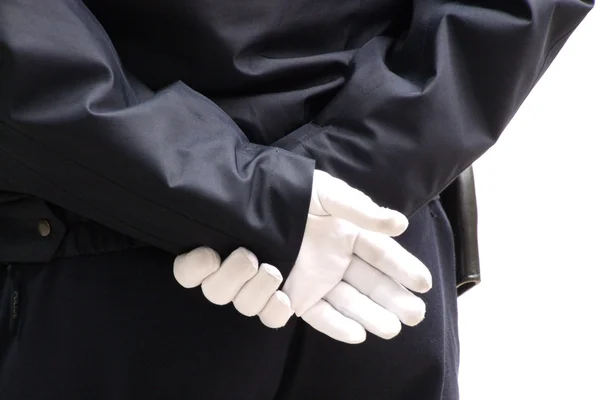 farklı kullanımlar için beyaz eldiven ile polis memuru