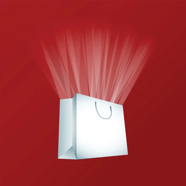 Vektor weiße Einkaufstasche — Stockvektor