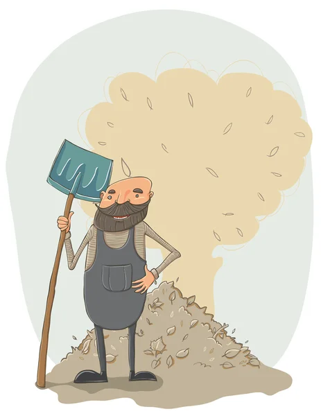 Уборщик с лопатой — стоковый вектор