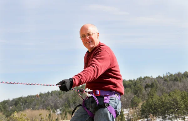Skalní lezení senior samec 2 — Stock fotografie