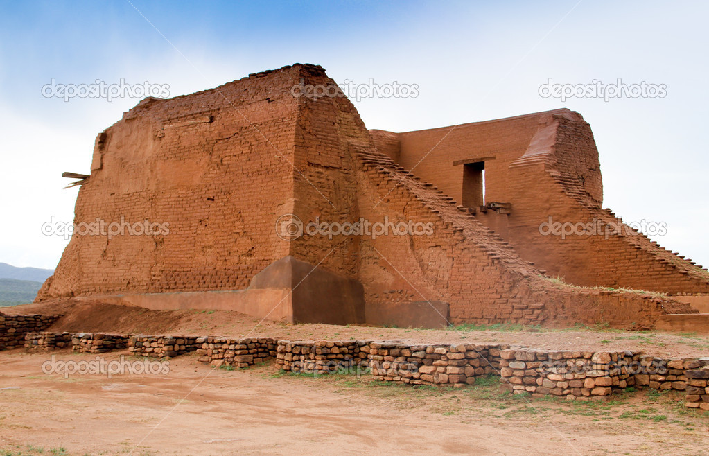 Decaying ancient adobe mission
