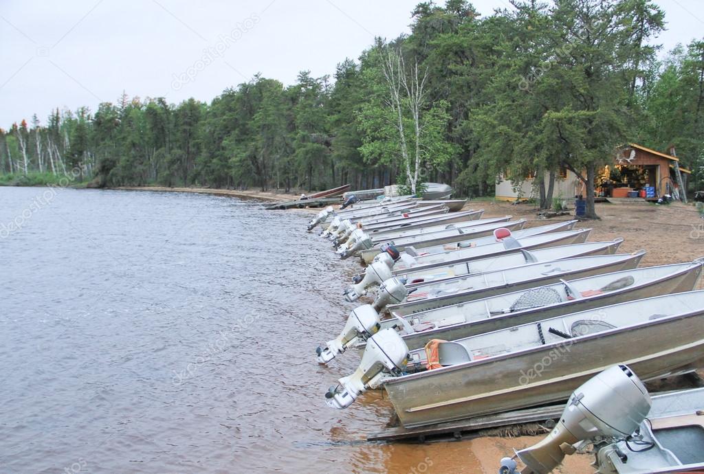 Canadian lake fishing lodge boats