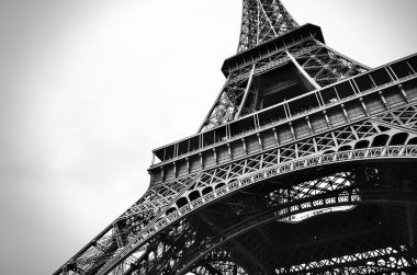Eiffel tower black and white beauty clipart