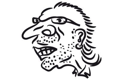 eski Rock'çı adam yüz