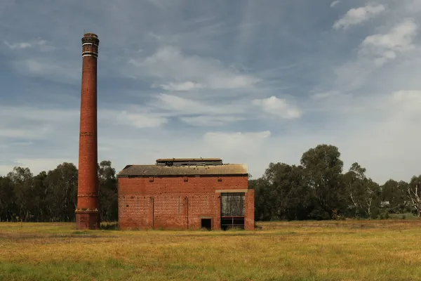 Geelong Victoria March 2021 Abandoned Red Brick Building Chimney Former — Stock Photo, Image