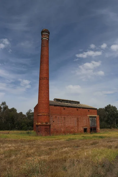 Geelong Victoria March 2021 Abandoned Red Brick Building Chimney Former — Stock Photo, Image