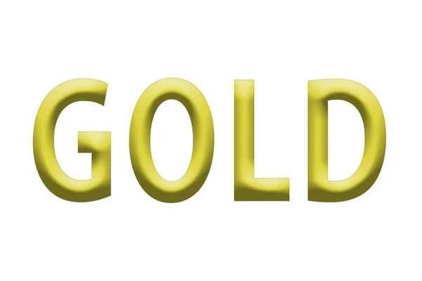 Słowo Gold Trójwymiarowy Białym Tle — Zdjęcie stockowe