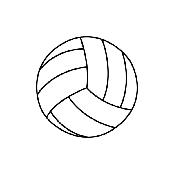 Volleyball Linienskizze Für Sportgeräte Handgezeichnetes Doodle Umriss Symbol Vector Schwarz — Stockvektor