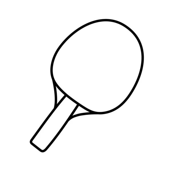 Ping Pong Raketa Skica Linky Sportovního Vybavení Ikona Ručně Kresleného — Stockový vektor