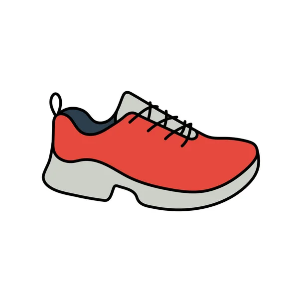 Kırmızı Spor Ayakkabı Çizme Spor Skeci Çizimi Ikon Vektör Freehand — Stok Vektör