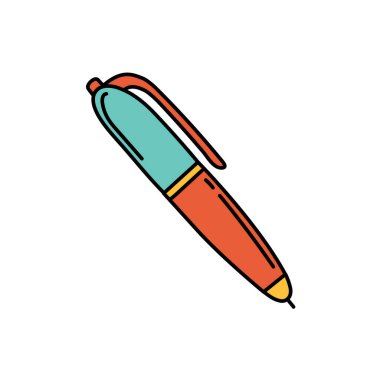 Renkli kalem çizimi. Podcast ya da okul eğitimi. El çizilmiş vektör simgesi