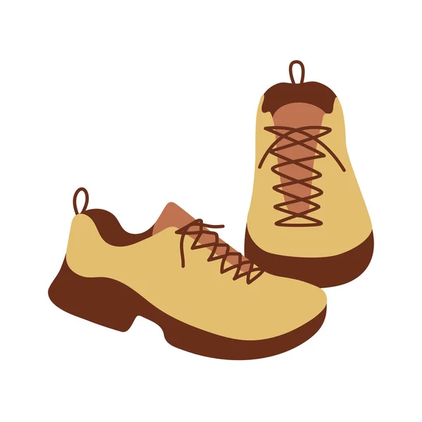 Esbozo Zapatillas Zapatos Turísticos Artículo Senderismo Ilustración Vectorial — Archivo Imágenes Vectoriales