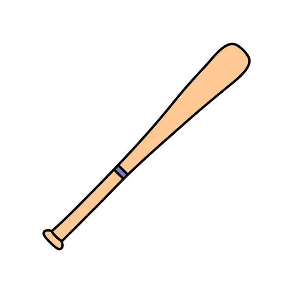 Baseballschläger Skizze Von Sportgeräten Handgezeichnetes Symbol Vektor Freihandfitness Illustration — Stockvektor