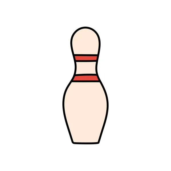 Bowling Pin Schizzo Attrezzatura Sportiva Icona Disegnata Mano Illustrazione Fitness — Vettoriale Stock