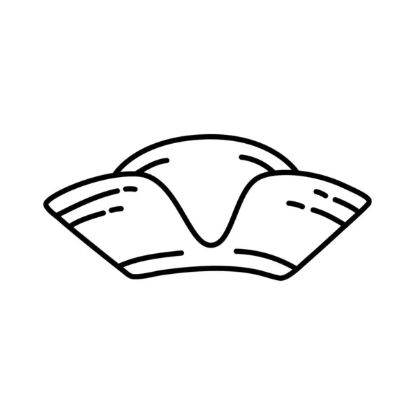 Пиратский Набросок Шляпы Ручной Рисунок Значок Векторной Линии — стоковый вектор