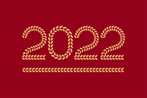 2022 Striscione Nuovo Disegno Calendario Anno Letteratura Illustrazione Vettoriale Colori — Vettoriale Stock