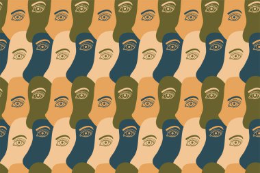 Soyut, kusursuz göz deseni. İnsan yüzü