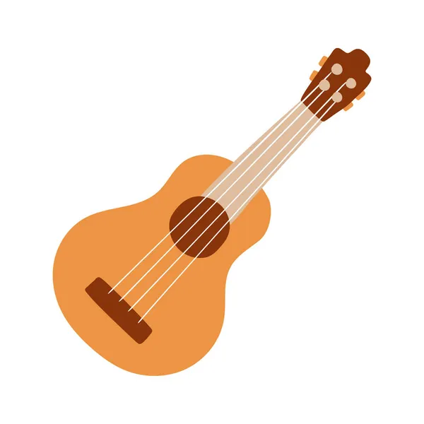 Guitare Ukulélé Esquisse Instrument Musique Illustration Vectorielle Couleur Dessin Animé — Image vectorielle