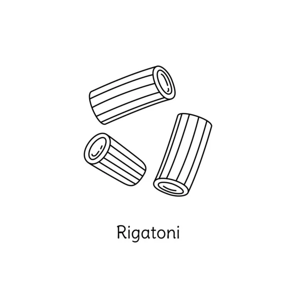 Rigatoni Těstoviny Ilustrace Vektorový Náčrtek Tradiční Italské Jídlo Ručně Kreslený — Stockový vektor