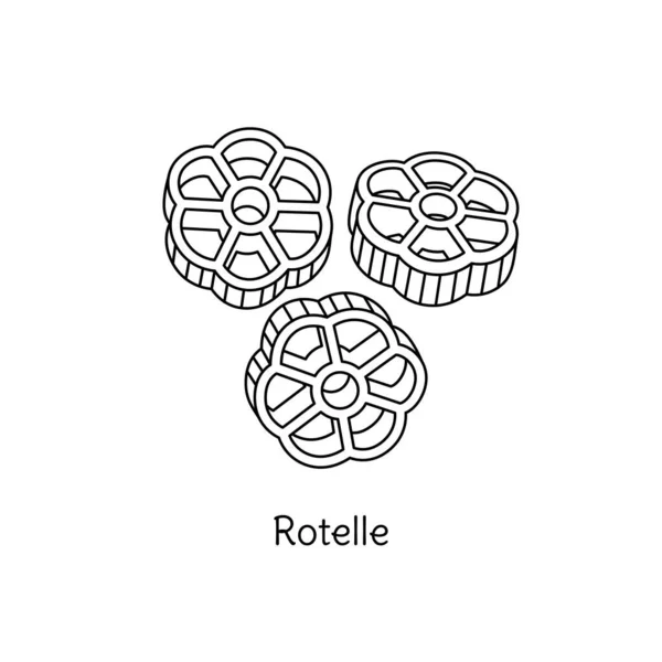 Rotelle Těstoviny Ilustrace Vektorový Náčrtek Tradiční Italské Jídlo Ručně Kreslený — Stockový vektor