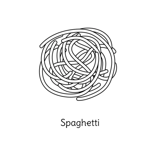 Ilustración Pasta Espagueti Boceto Garabatos Vectoriales Comida Tradicional Italiana Imagen — Vector de stock