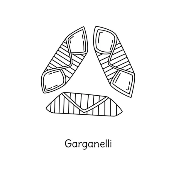 Garganelliho Ilustrace Těstovin Vektorový Náčrtek Tradiční Italské Jídlo Ručně Kreslený — Stockový vektor