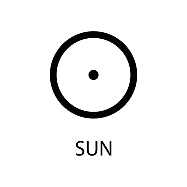Ікона Сонця Символ Планети Вектор Чорний Знак Білому Астрологічний Календар — стоковий вектор